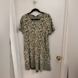 Fatface Green Floral Short Sleeve Dress